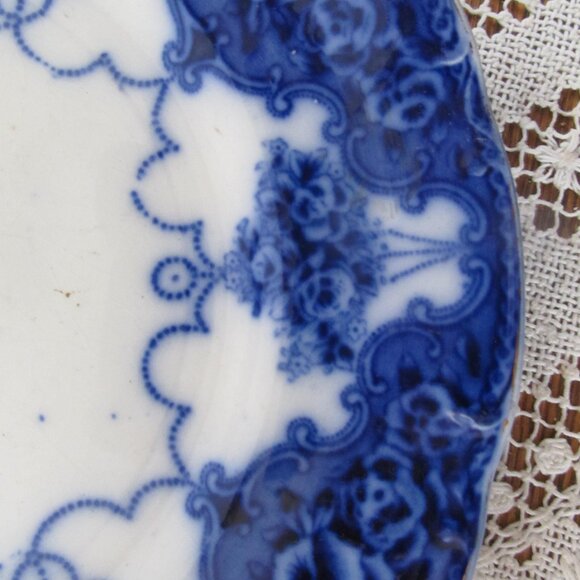 Flow Blue Plate Flow Blue England Blue and White China Cobalt Blue Plates Walls - Picture 2 of 6